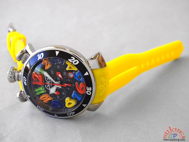 ガガミラノコピー クロノ 48mm クォーツ 6050.2 イエローラバー