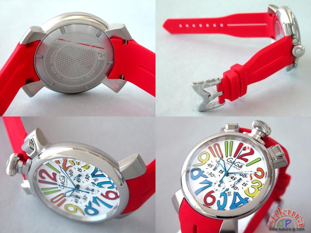 ガガミラノコピー マニュアーレ クロノ 48mm クォーツ 5050.1 レッドラバー