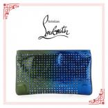 2015AW クリスチャン ルブタンコピー Christian Louboutin Loubiposh Spikes Clutch Bag☆Blue