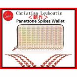 2019秋冬新作必見【クリスチャン ルブタン財布スーパーコピー】 panettone spikes wallet 長財布 シルバー