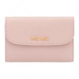 2017新作入荷 MIU MIU MATELASSE ミュウミュウスーパーコピー【大人可愛い】マドラス 3つ折り長財布 5ML225 034 F0615