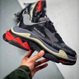 バレンシアガスーパーコピー バレンシアガ Triple S "ブラックレッドグ  レー"