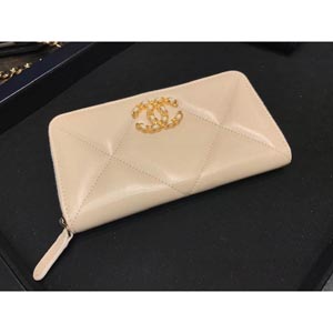 2025新作大人気 シャネルコピー 財布 シャネル☆上品CCマーク☆Zip Mサイズ財布Beige 19K AP0948 B01564