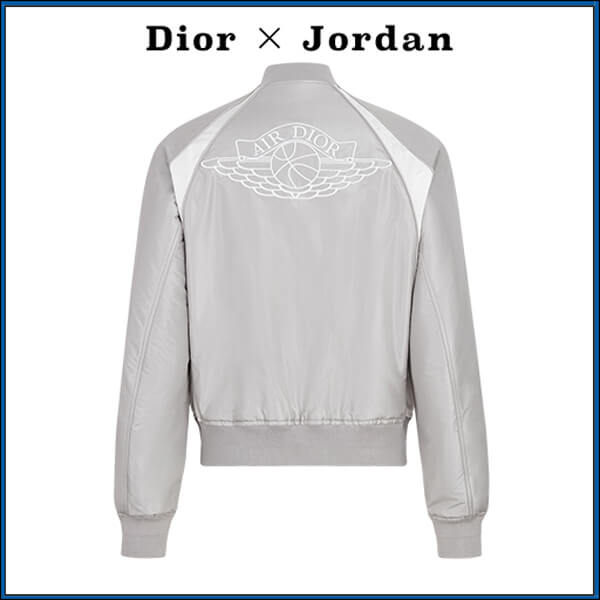 ​ナイキ ディオール 偽物 ジャケット【ディオールジョーダン コピー】超激レア Air エアディオール Bomber Jacket "Grey"