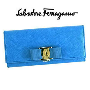  フェラガモ 偽物 財布 即発送 長財布 22B559 BLEU