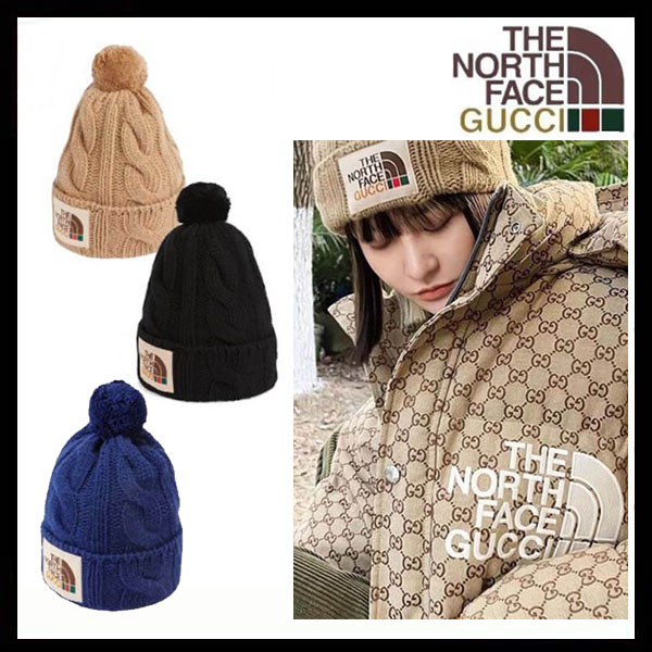 グッチ ノースフェイス ニット帽 偽物 キャップ グッチ NORTHFACE コラボ 2025新作