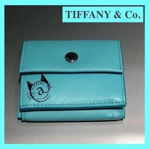 ティファニー キャットストリート財布 コピー TIFFANY ネコモチーフ​★猫 ​ストアロゴ入り★2025新作♪ ​小型二つ折り財布