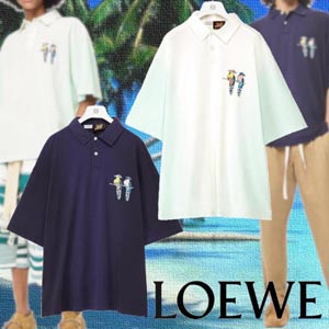 ロエベ ポロシャツ コピー【2021SS】パロット ポロシャツ コットン 男女OK H616Y26X01-G