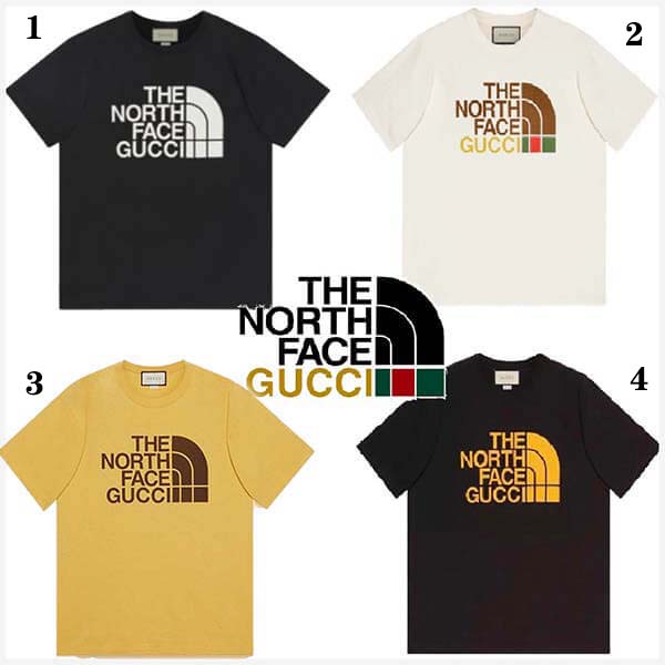 グッチとノースフェイス 偽物 Tシャツ グッチ NORTHFACE コラボ 2025新作