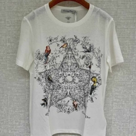 ディオール Tシャツ コピー【313T09A4406_X0871 COTTON &amp; LINEN T-SHIRT】