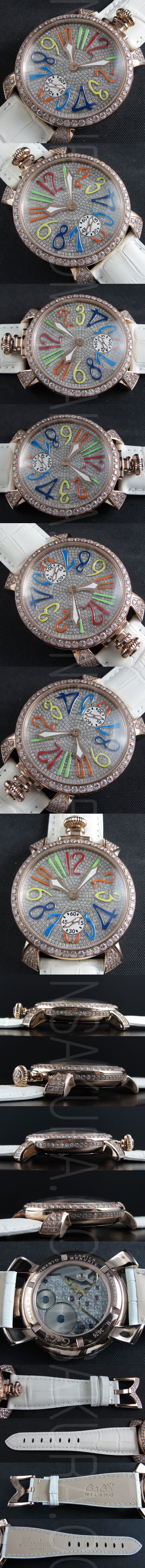 [GaGa MILANO] ガガミラノスーパーコピー 2012年春夏新作 ダイヤモンド装飾 腕時計 "MANUALE 40MM ACCIAIO 5020.2d"