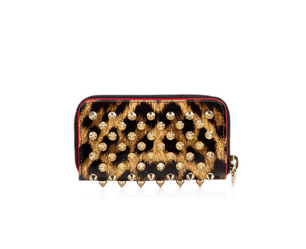 クリスチャン ルブタンスーパーコピー Christian Louboutin Panettone スパイクキーケース Brown