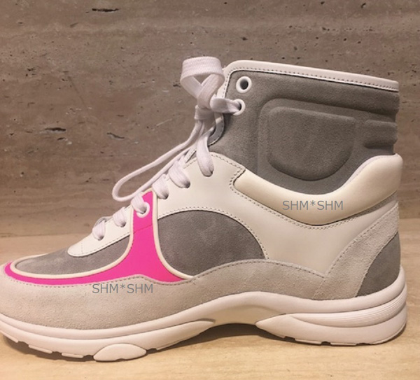 2018新作限定大人気 シャネルコピー ハイトップスニーカーPINK&GRAY