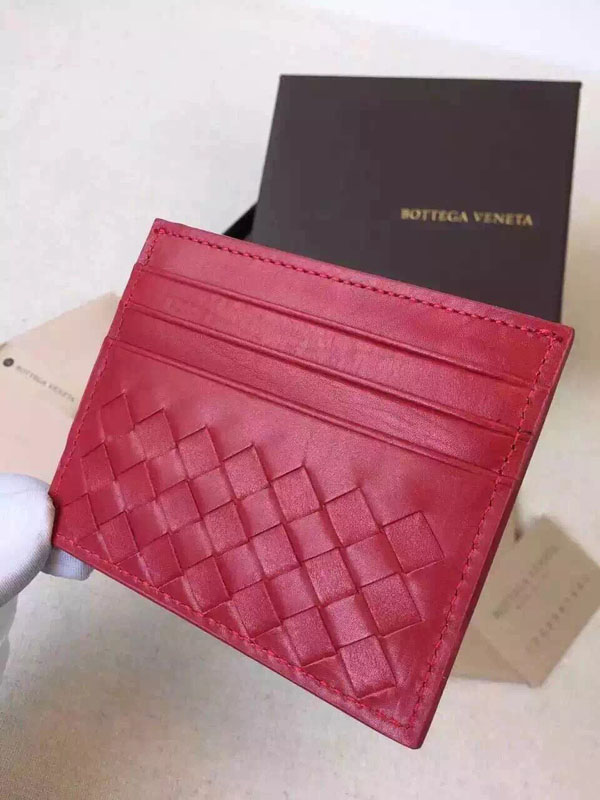 【2018年NEW】★ボッテガ ヴェネタスーパーコピー スタッズ×カードケース★最新作★Red
