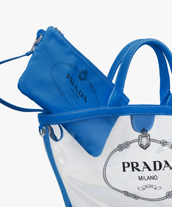 2018SS ☆PRADA プラダスーパーコピー☆ビニール ハンドバッグ 1BG166 azzurro