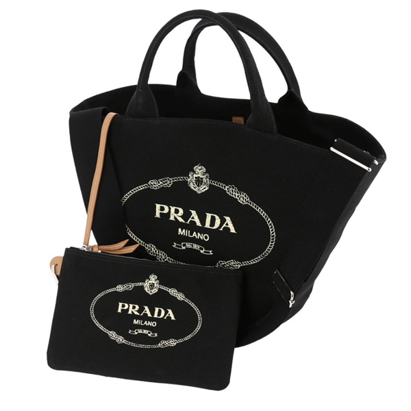 2018新作 PRADA プラダスーパーコピー カナパ バケツ型トートバッグ CANAPA ブラック 1BG163_ZKI