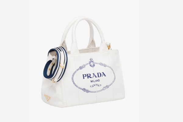 2018新作 PRADA プラダコピー カナパ Mサイズ ストライプ ショルダー付