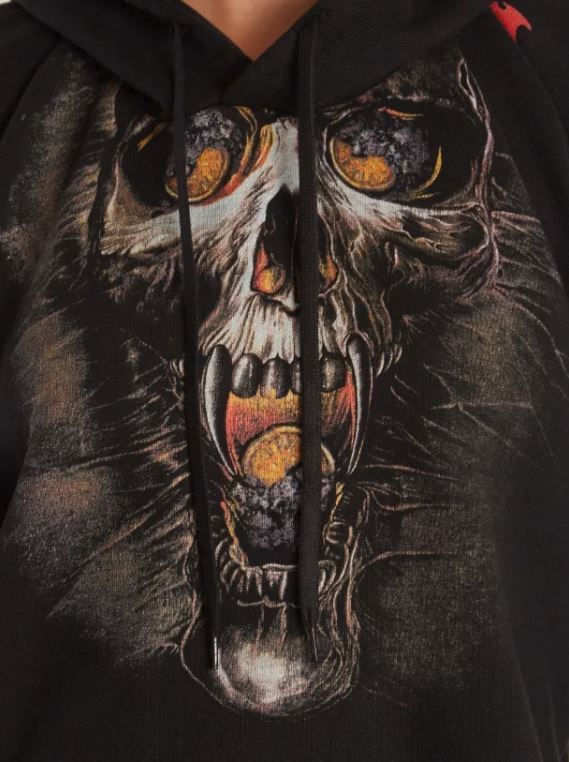 ヴェトモンスーパーコピー VETEMENTS Goth skull フーディー/パーカー ヴェトモン スカルプリント ウォシュ加工フーディー