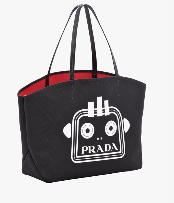 2018新作 PRADA プラダコピー☆ポップなロボット キャンバストートバッグ 1BG220_4OMA_F0P50_V_OS4