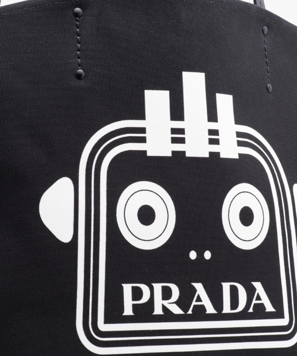 2018新作 PRADA プラダコピー☆ポップなロボット キャンバストートバッグ 1BG220_4OMA_F0P50_V_OS4
