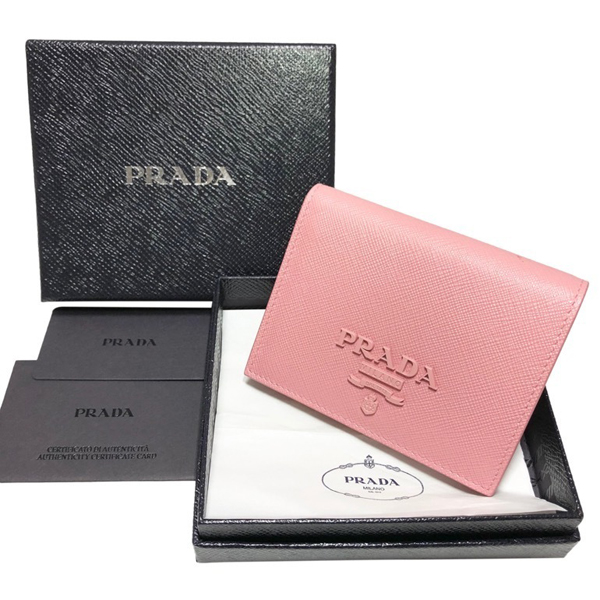 18SS PRADA プラダコピー モノクローム 二つ折り財布 1MV204_2EBW_F0442