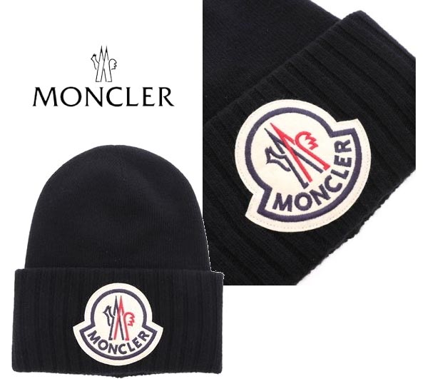 2025新作品★MONCLER モンクレールスーパーコピー《ブラックウール ロゴ パッチビーニー》29926200_A9186_778