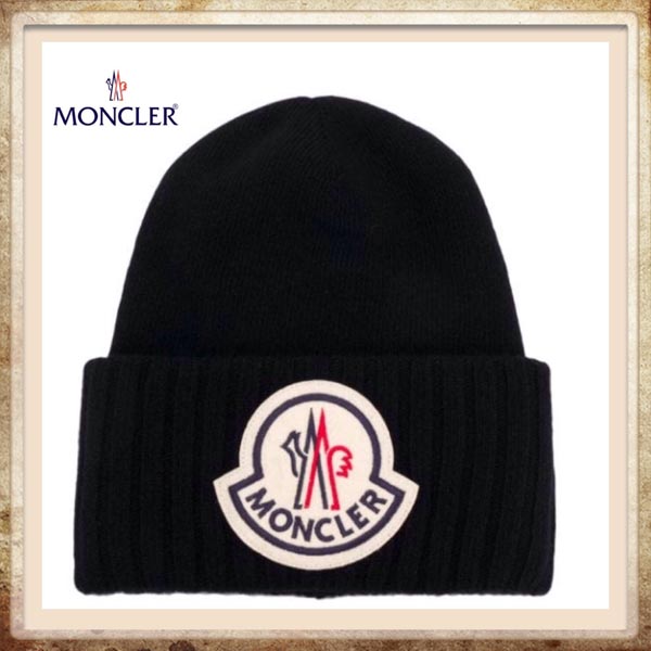 2025新作品★MONCLER モンクレールスーパーコピー《ブラックウール ロゴ パッチビーニー》29926200_A9186_778