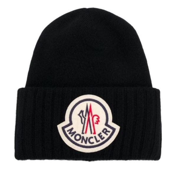 2025新作品★MONCLER モンクレールスーパーコピー《ブラックウール ロゴ パッチビーニー》29926200_A9186_778