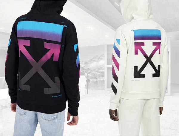 新作 ホワイト オフ ホワイト レプリカ パーカー off white tokyo Gradient print full-zip hoodie 新作 ホワイト オフ ホワイト レプリカ パーカー off white tokyo Gradient print full-zip hoodie