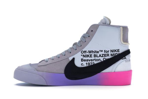 2025新作大人気 オフホワイト ナイキ スーパーコピー ナイキ x Off-White★Blazer Mid コラボ ナイキス ニーカー 激安通販 素材  ◆ レザー、ラバー カラー◆ PURPLE