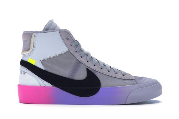 2025新作大人気 オフホワイト ナイキ スーパーコピー ナイキ x Off-White★Blazer Mid コラボ ナイキス ニーカー 激安通販 素材  ◆ レザー、ラバー カラー◆ PURPLE