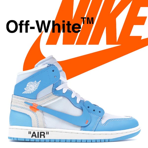 2025新作大人気 ナイキ ジョーダン オフホワイト ナイキ スーパーコピー コラボスニーカーJordan 1 Retro High Off-White University Blue