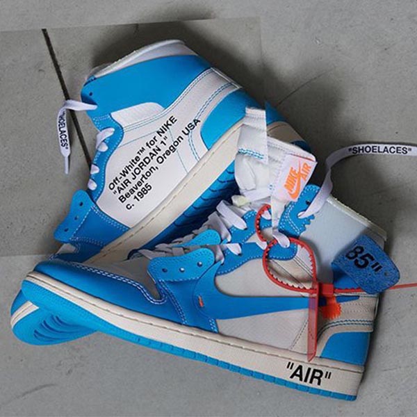 2025新作大人気 ナイキ ジョーダン オフホワイト ナイキ スーパーコピー コラボスニーカーJordan 1 Retro High Off-White University Blue