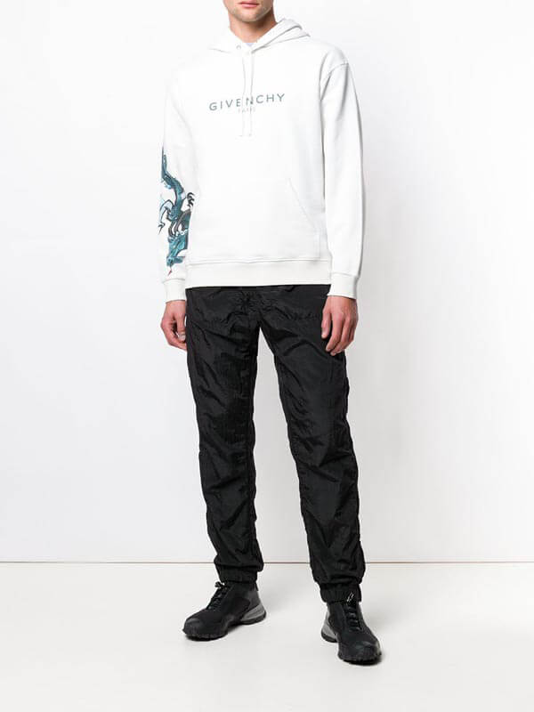 2025新作限定人気 ジバンシィ偽物 GIVENCHY 20AW Logo&Dragon パーカー_WHITE
