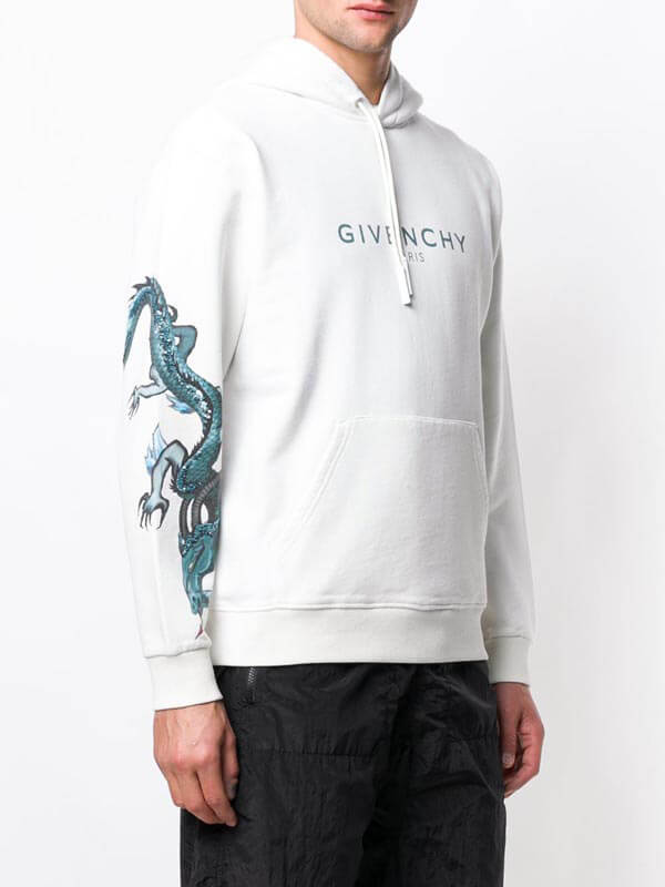 2025新作限定人気 ジバンシィ偽物 GIVENCHY 20AW Logo&Dragon パーカー_WHITE