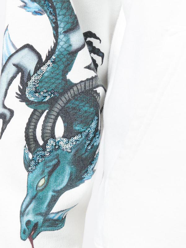 2025新作限定人気 ジバンシィ偽物 GIVENCHY 20AW Logo&Dragon パーカー_WHITE