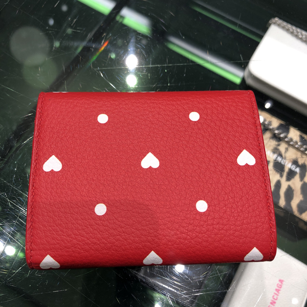 2020年人気新作 バレンシアガコピー財布 Papier Comp Wallet ペーパー コンパクト ウォレット ハート プリント