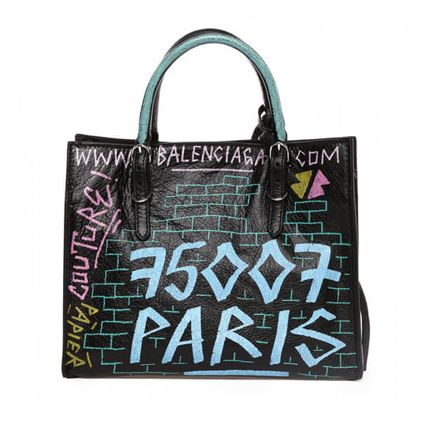 2025新作限定 バレンシアガ偽物 Papier A4 Graffiti グラフィッ ミニトートバッグ