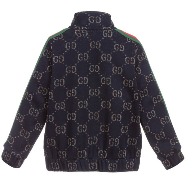 ★グッチ★2019AW★グッチ ジャージ コピー ロゴ柄ジップアップトップ