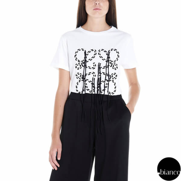 春夏オススメ♪【ロエベ】ロエベ Tシャツ コピー アナグラム スティッチ ロゴTシャツ D2299960PCCO/F