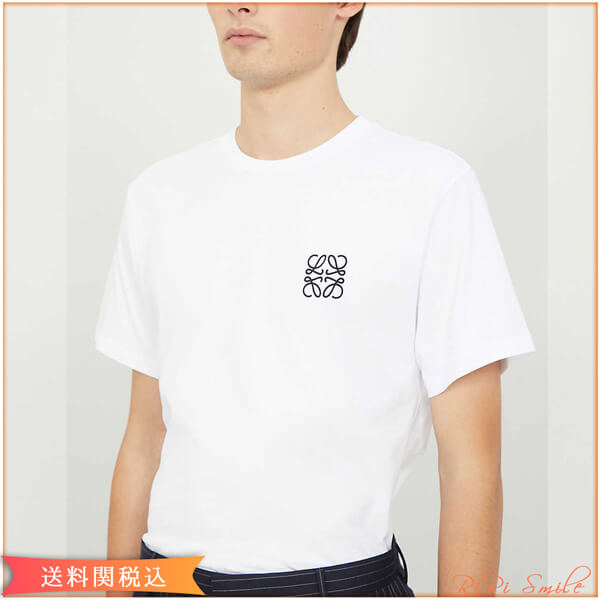 ロエベ Tシャツ コピー アナグラム ロゴ 刺繍 コットン 半袖 Tシャツ H6109230CR