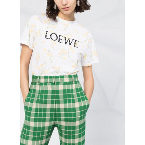 「25ans7月掲載」★ロエベ★ロエベ Tシャツ 偽物 フローラル ロゴ Tシャツ