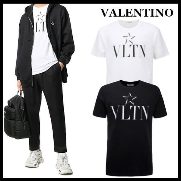 ヴァレンティノ Tシャツ コピー★VLTN LOGO TE STAR Tシャツ★