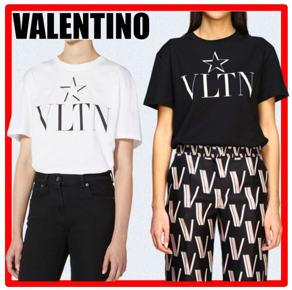 ヴァレンティノ Tシャツ コピー★VLTN LOGO TE STAR Tシャツ★
