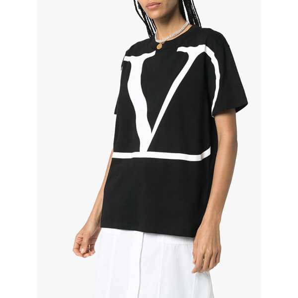 ヴァレンティノ Tシャツ コピー☆Vロゴ コットン Tシャツ
