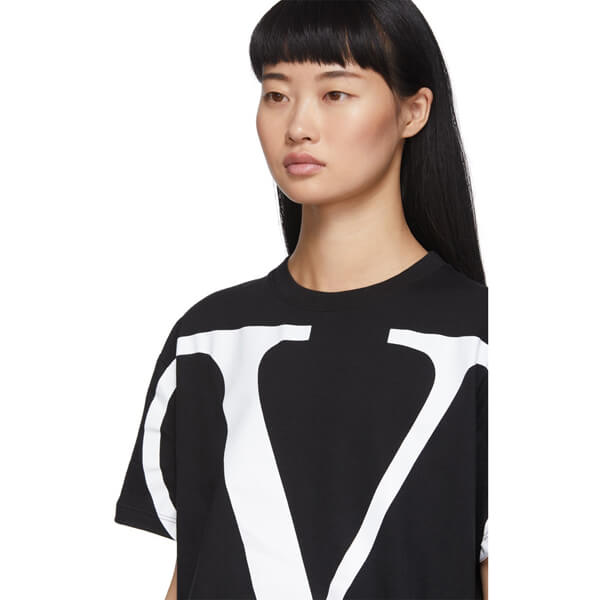 ヴァレンティノ Tシャツ コピー☆Vロゴ コットン Tシャツ