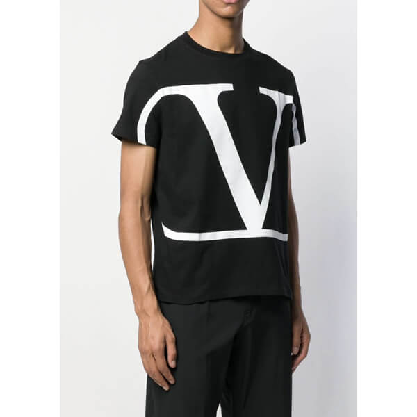 ヴァレンティノ Tシャツ コピー☆Vロゴ コットン Tシャツ