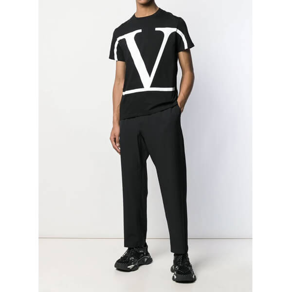 ヴァレンティノ Tシャツ コピー☆Vロゴ コットン Tシャツ
