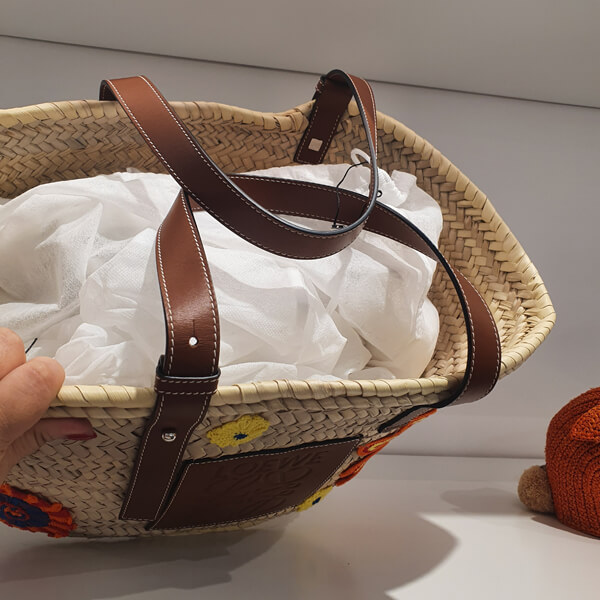 ◆VIPセール◆ロエベ♪BASKET♪FLORAL ロエベ かごバッグ コピー ラフィアLarge 327.02FS81