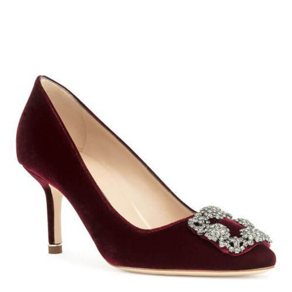 ☆マノロブラニク パンプス 偽物☆SALE★Manolo Blahnik Hangisi ベルベットパンプス 7cm